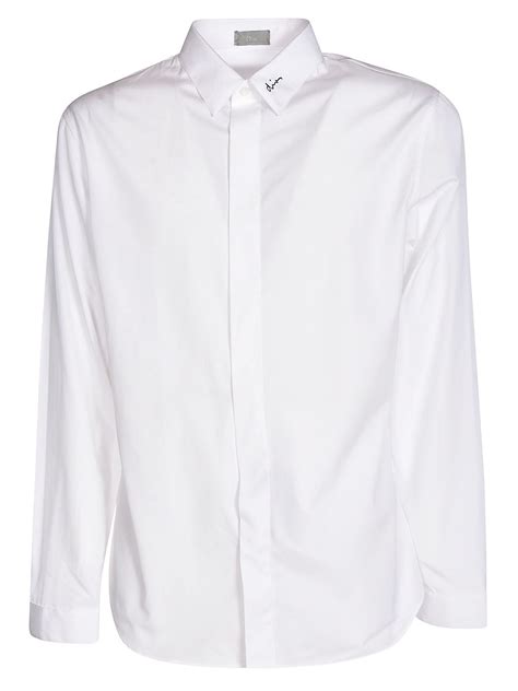 women's dior white button down mid sleeve|Dior button down shirts women.